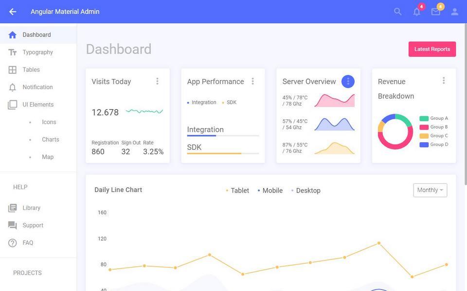 Detail Free Material Dashboard Template Nomer 15