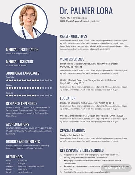 Free Medical Cv Template - KibrisPDR