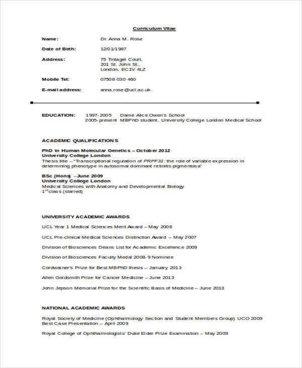 Detail Free Medical Cv Template Nomer 33