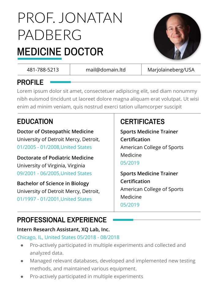 Detail Free Medical Cv Template Nomer 5