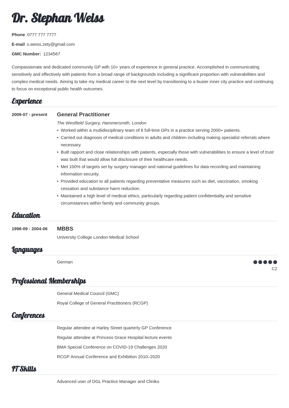 Detail Free Medical Cv Template Nomer 39