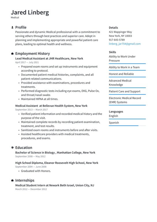 Detail Free Medical Cv Template Nomer 41