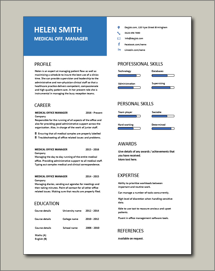 Detail Free Medical Cv Template Nomer 44