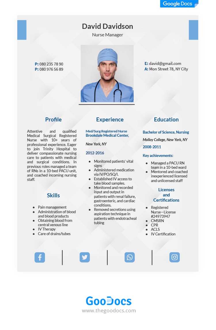 Detail Free Medical Cv Template Nomer 8