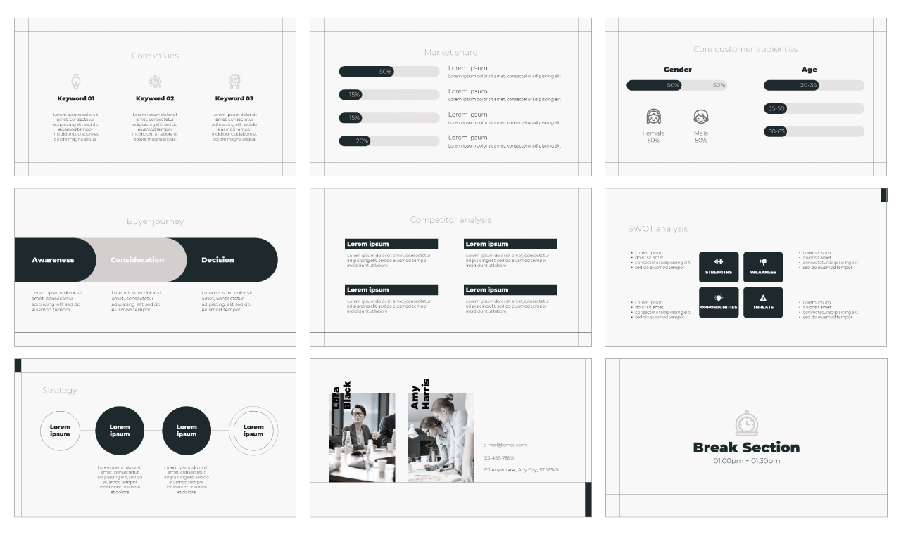 Detail Free Minimalist Powerpoint Template Nomer 13