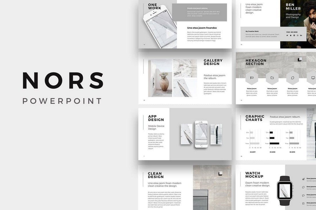 Detail Free Minimalist Powerpoint Template Nomer 29