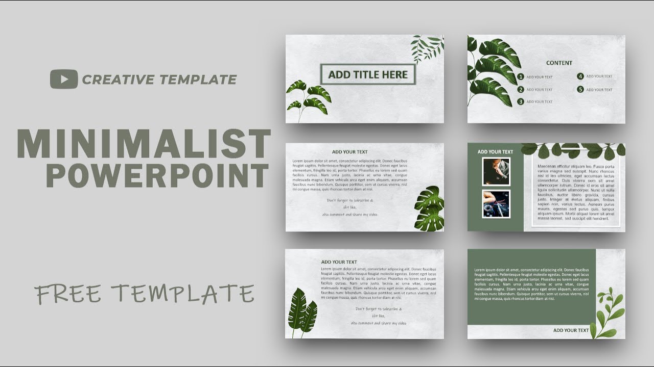 Detail Free Minimalist Powerpoint Template Nomer 33