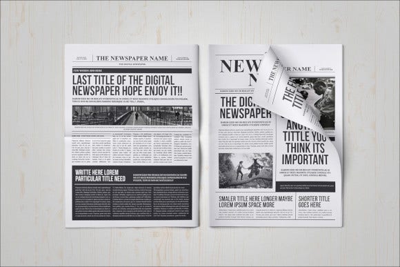 Detail Free Newspaper Template Nomer 15