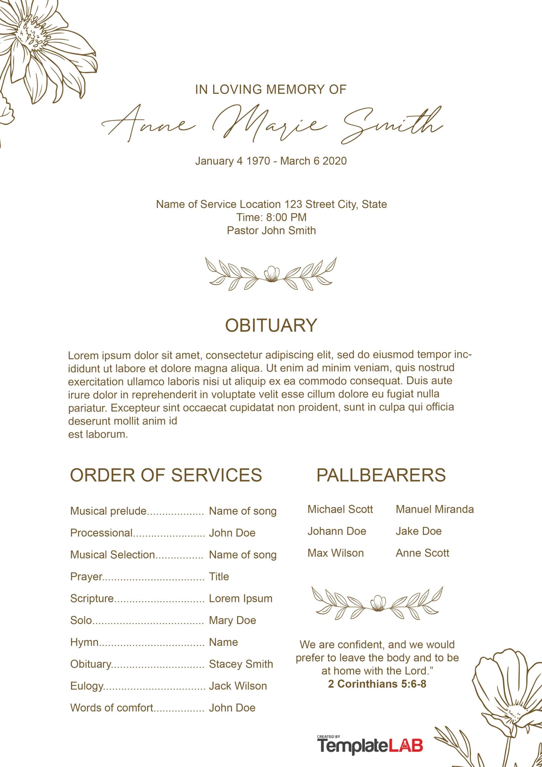 Detail Free Order Of Service Template Nomer 31