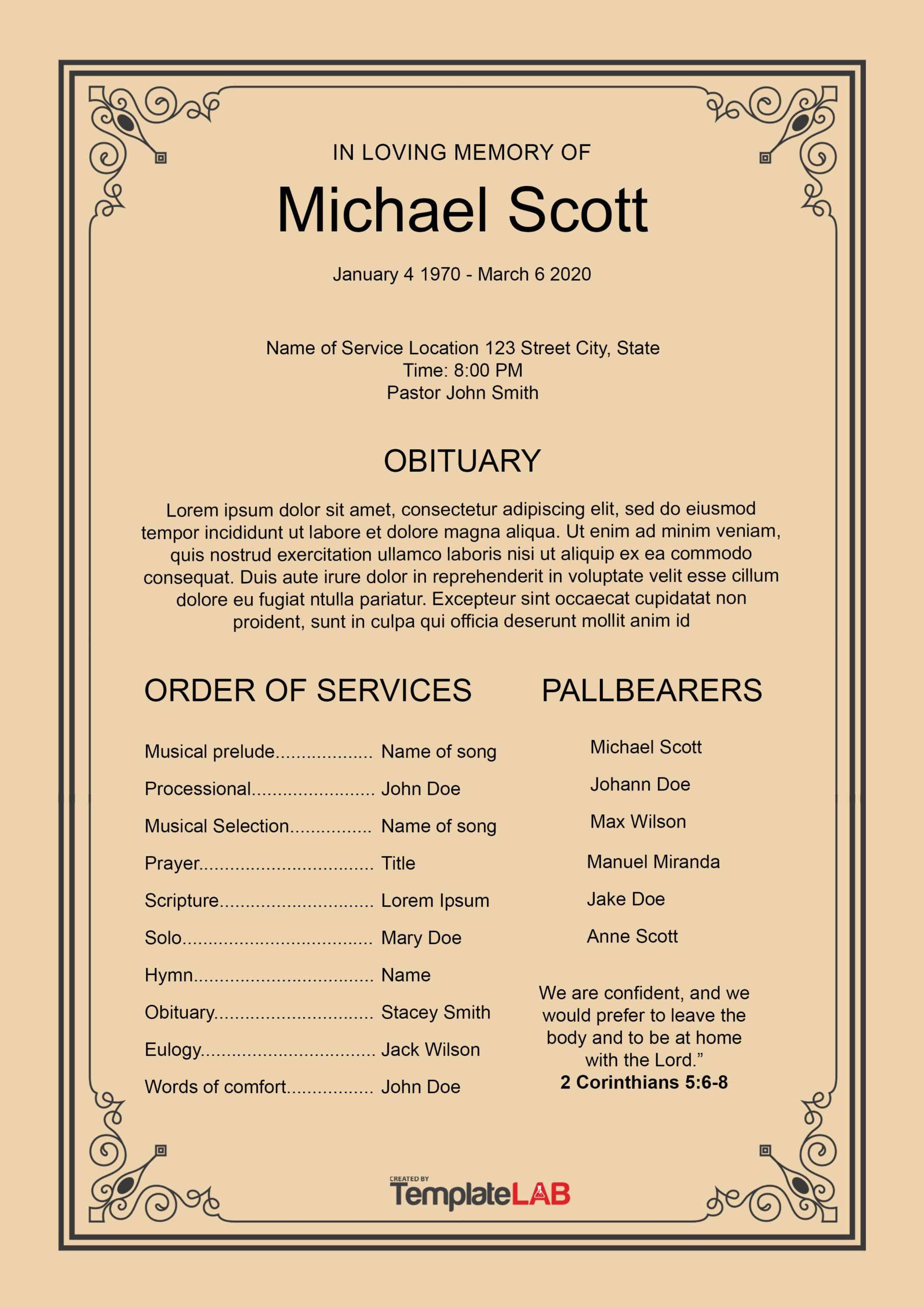 Detail Free Order Of Service Template Nomer 48