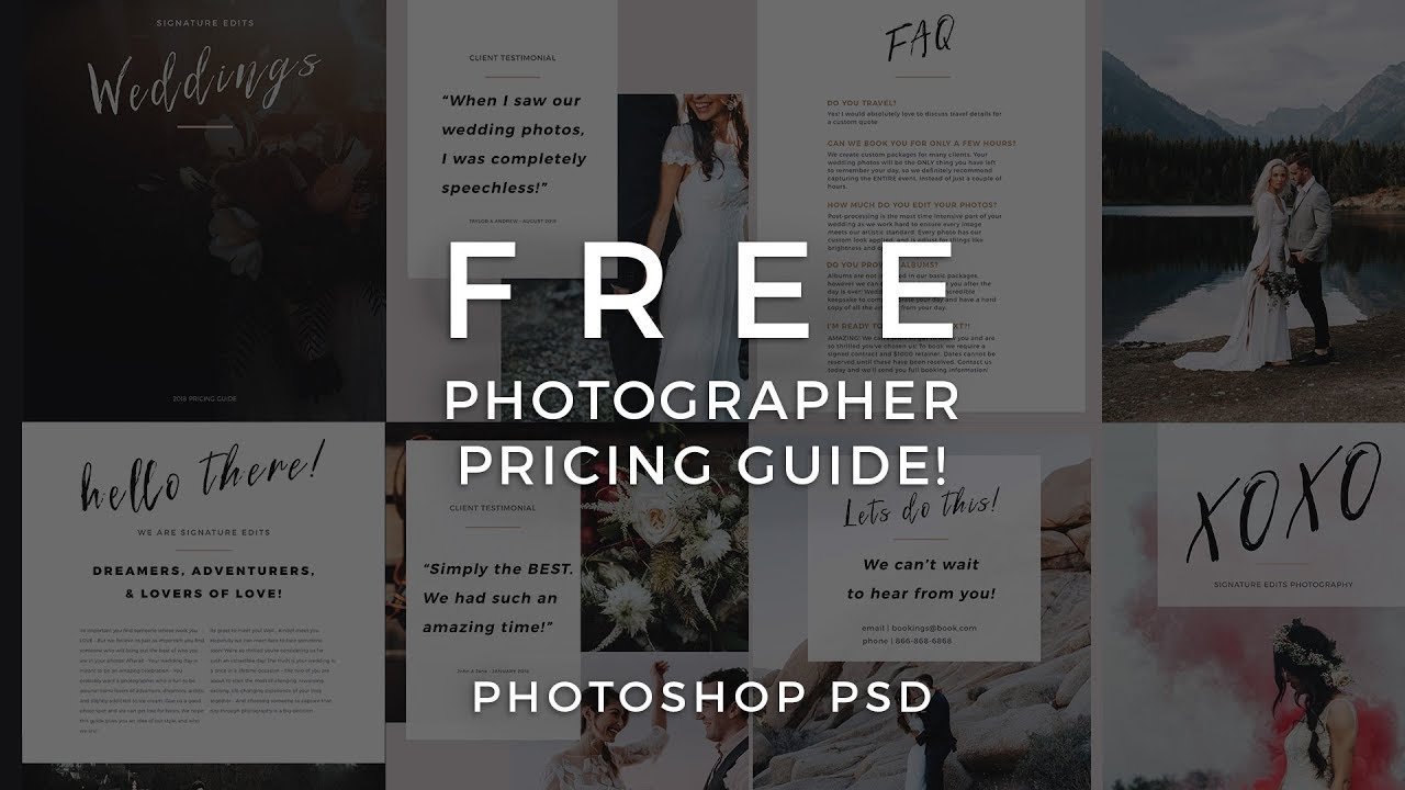 Detail Free Photography Price List Template Psd Nomer 2