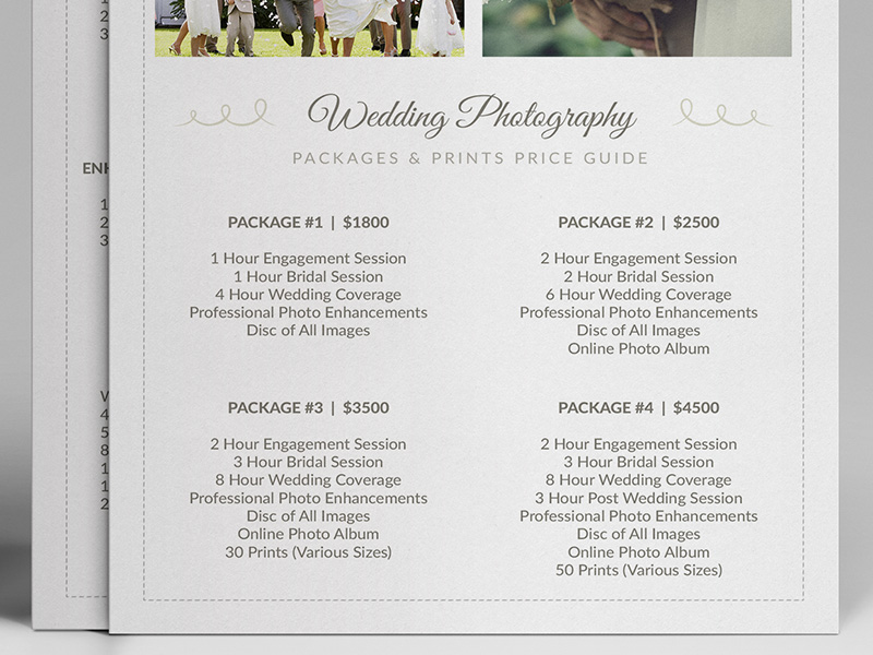 Detail Free Photography Price List Template Psd Nomer 15