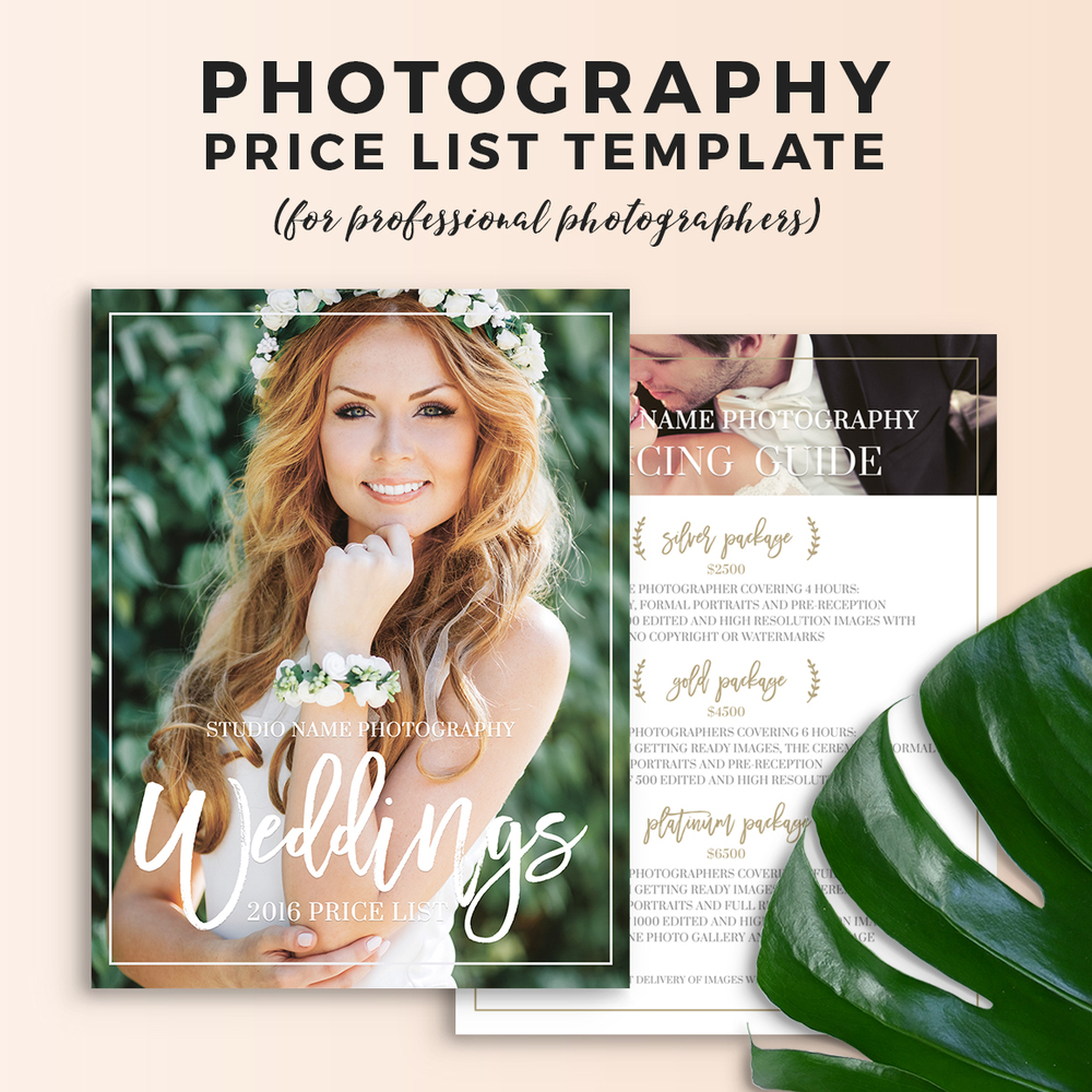 Detail Free Photography Price List Template Psd Nomer 20