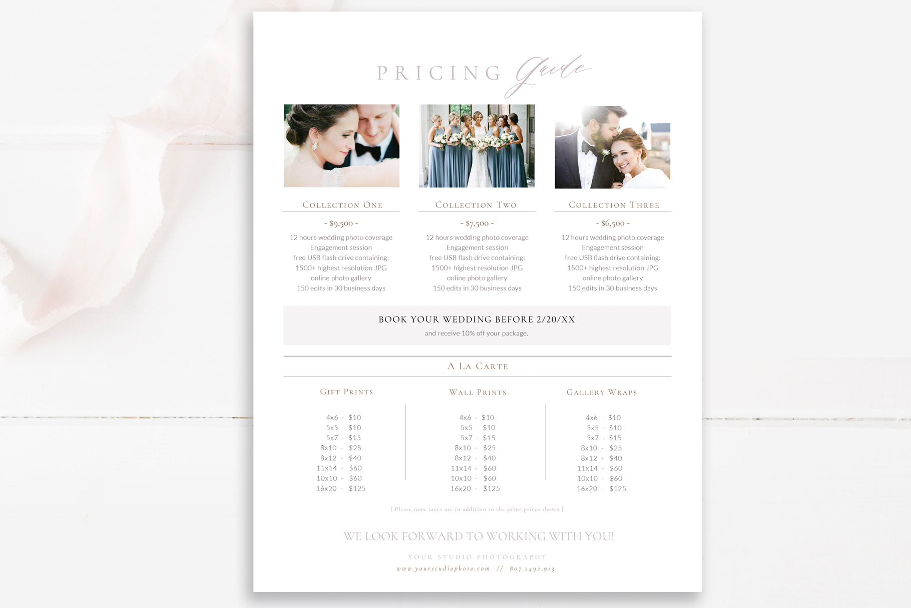 Detail Free Photography Price List Template Psd Nomer 7
