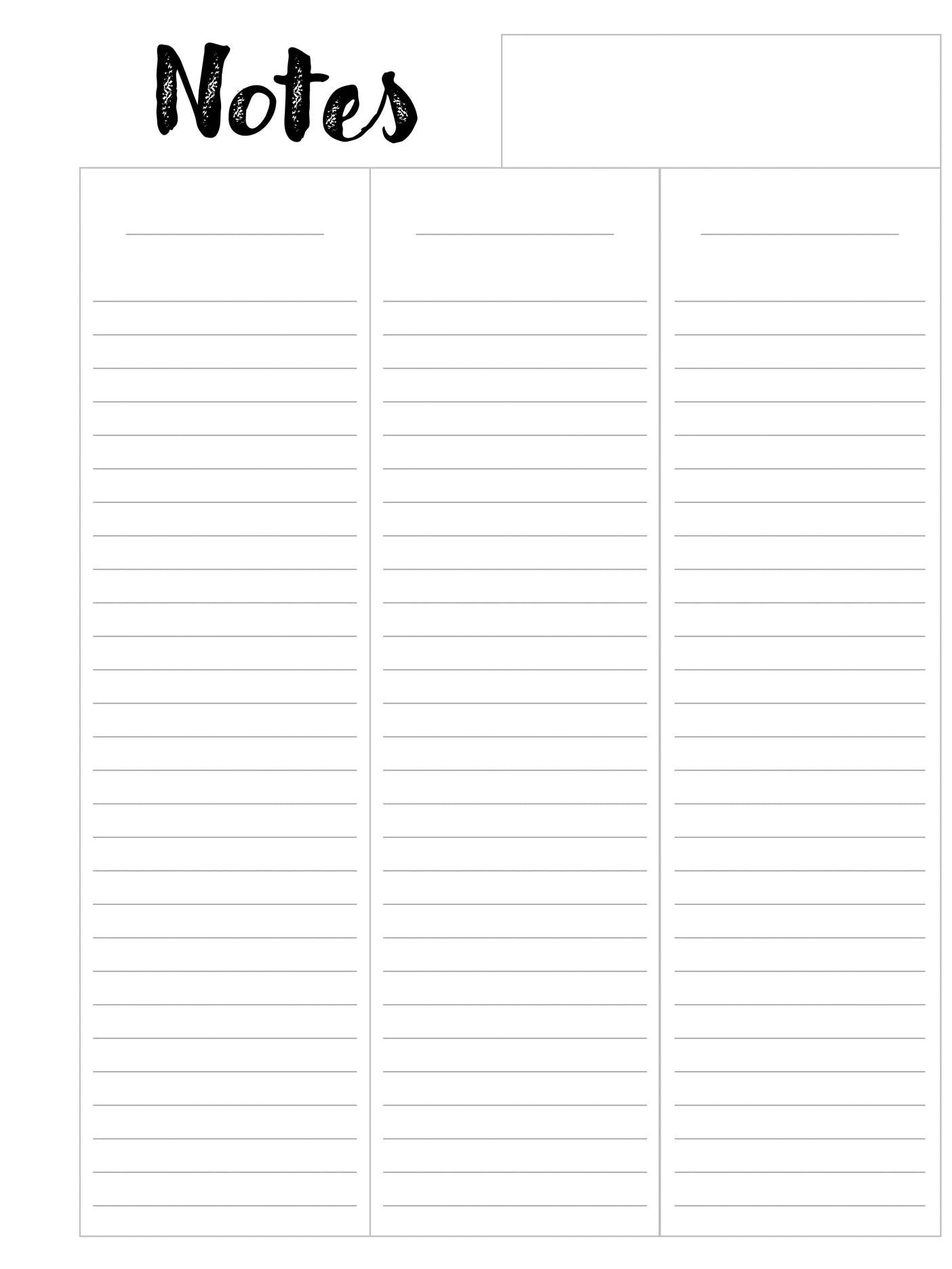 Detail Free Printable Notes Template Nomer 5