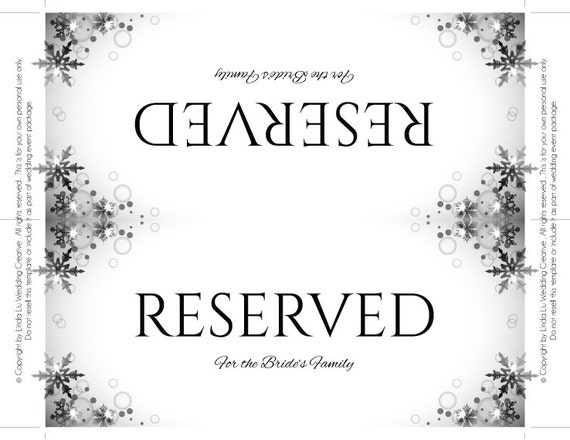 Detail Free Printable Reserved Table Signs Template Word Nomer 13