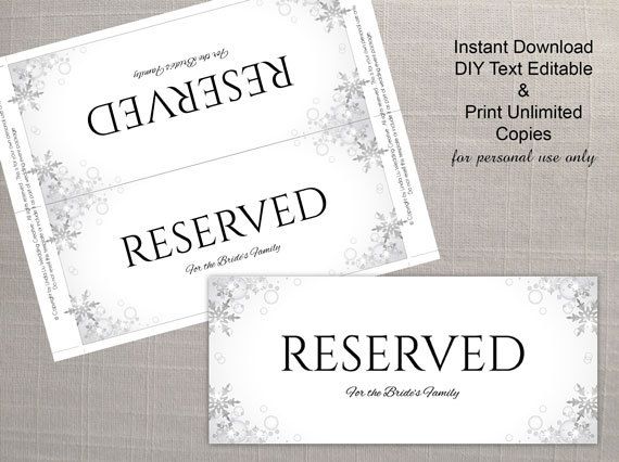 Detail Free Printable Reserved Table Signs Template Word Nomer 17