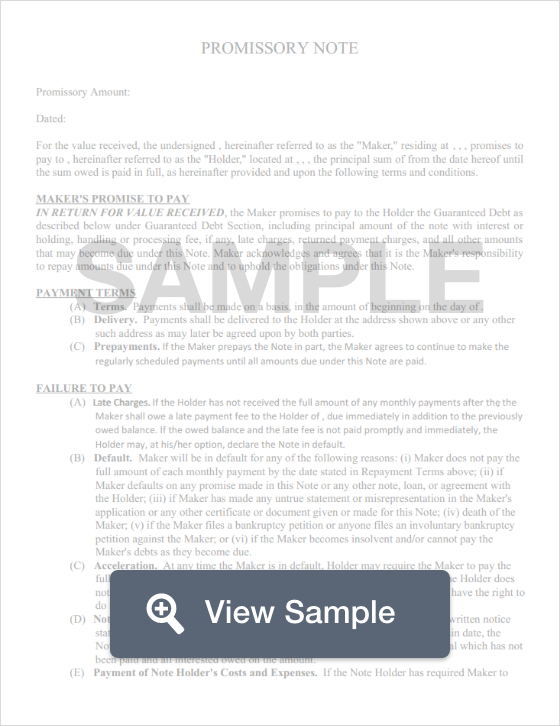 Detail Free Promissory Note Template Nomer 46