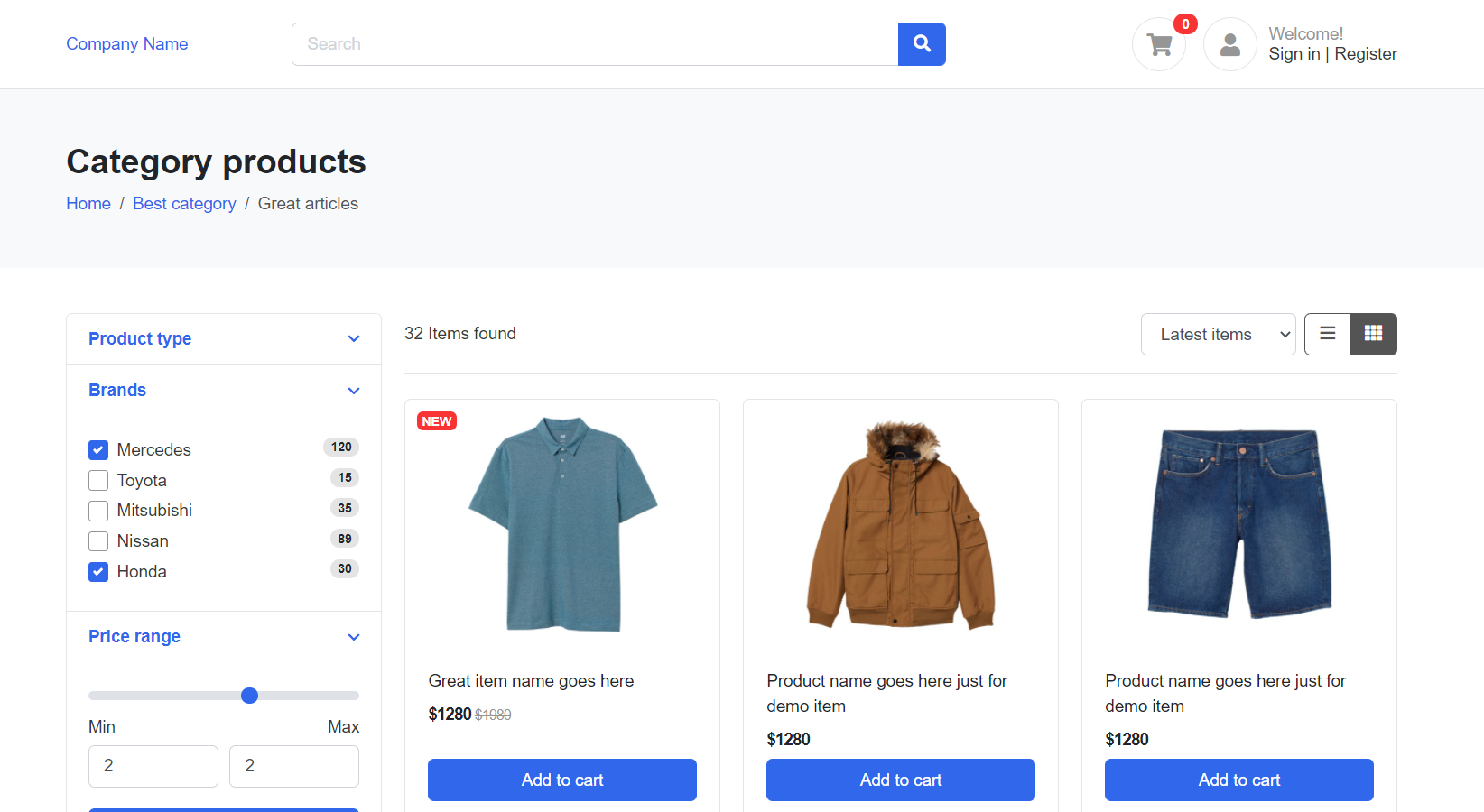 Detail Free React Ecommerce Template Nomer 18