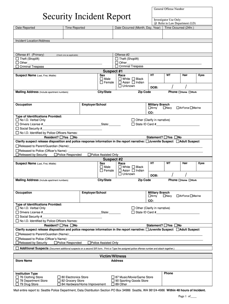 Detail Free Security Incident Report Template Nomer 15