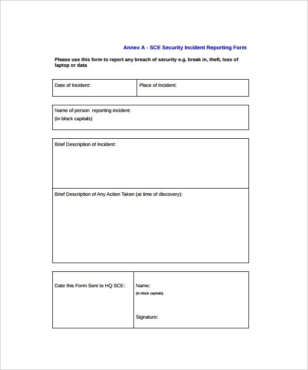 Detail Free Security Incident Report Template Nomer 17