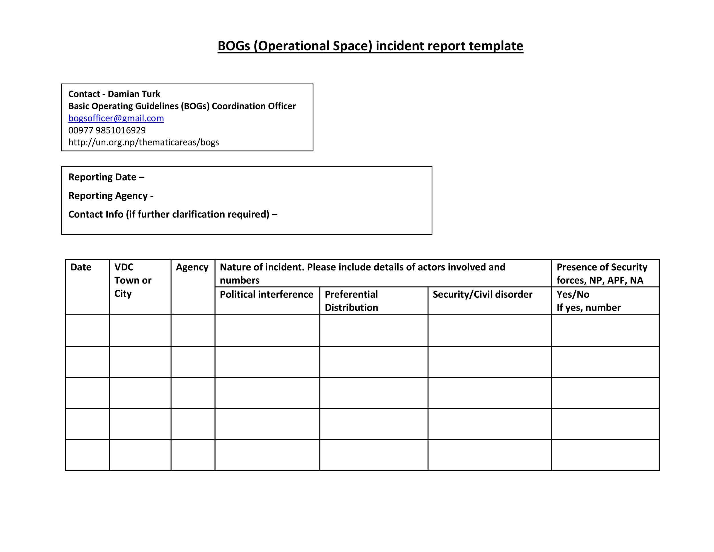 Detail Free Security Incident Report Template Nomer 36