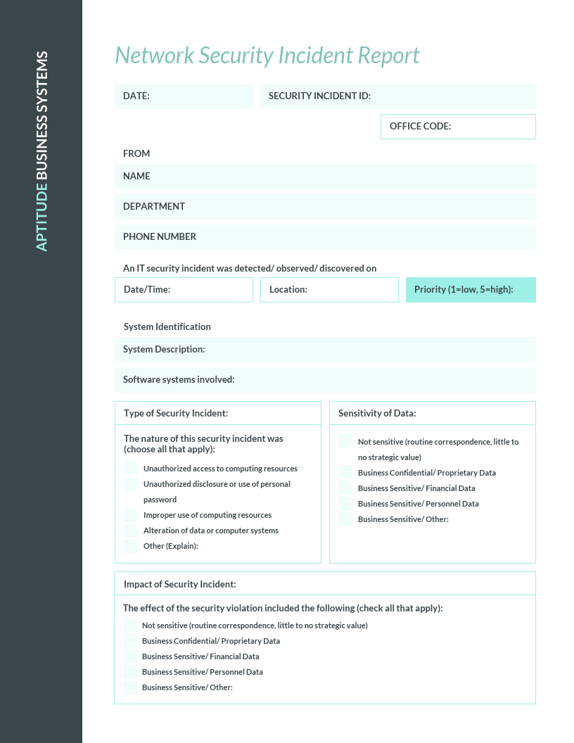 Detail Free Security Incident Report Template Nomer 43