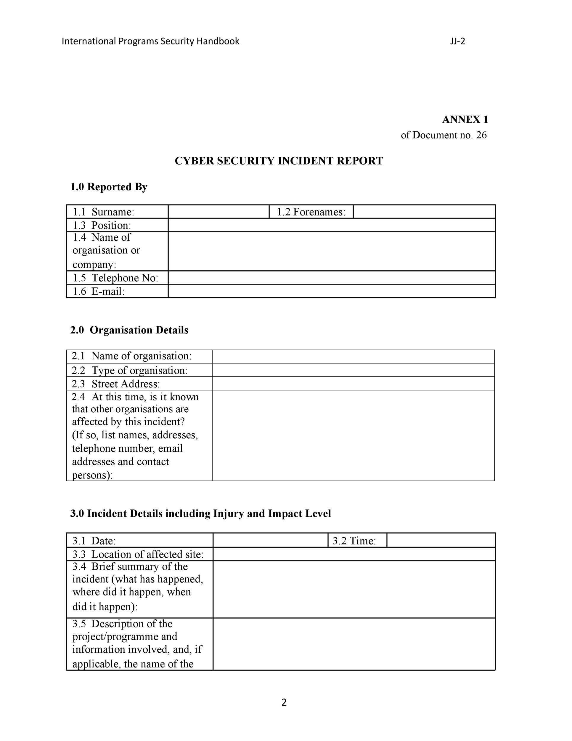 Detail Free Security Incident Report Template Nomer 54