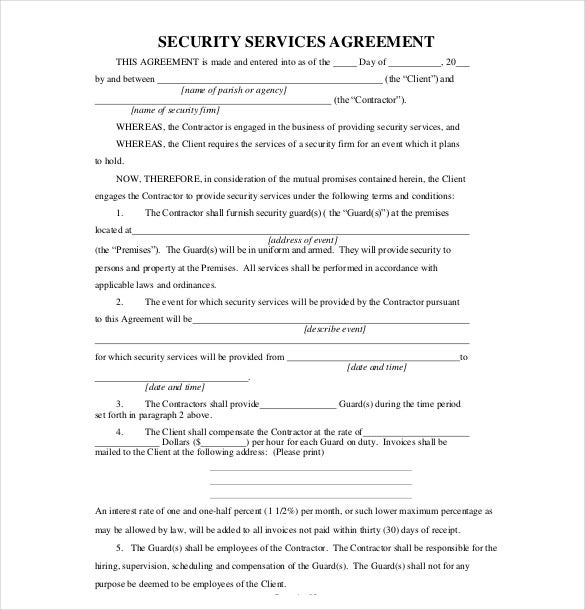 Detail Free Service Agreement Template Nomer 13