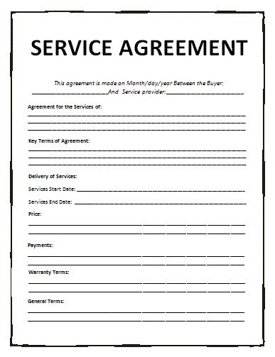 Detail Free Service Agreement Template Nomer 19