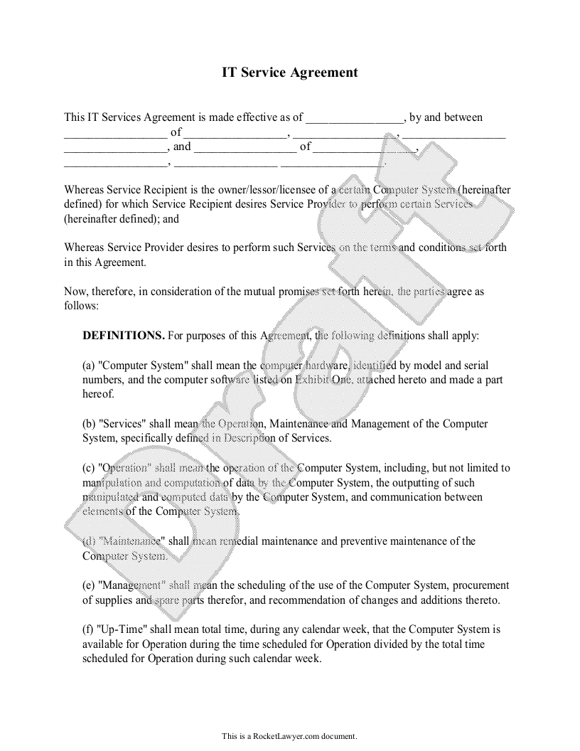 Detail Free Service Agreement Template Nomer 20