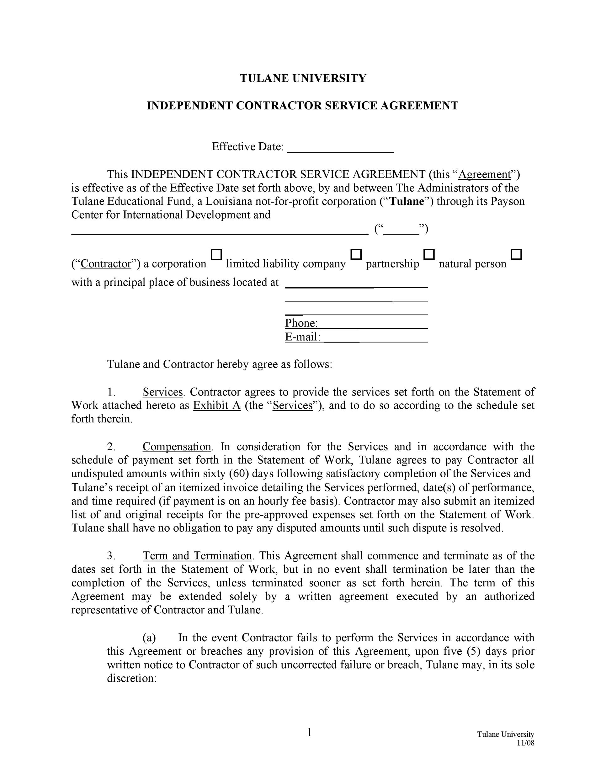 Detail Free Service Agreement Template Nomer 4