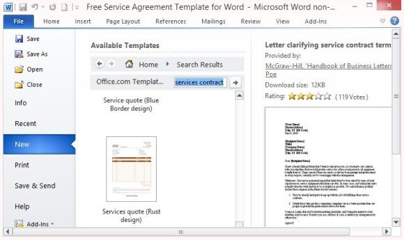 Detail Free Service Agreement Template Nomer 47