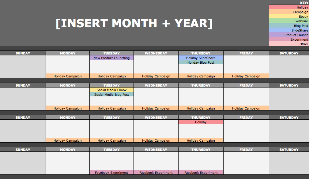 Detail Free Social Media Calendar Template 2019 Excel Nomer 14