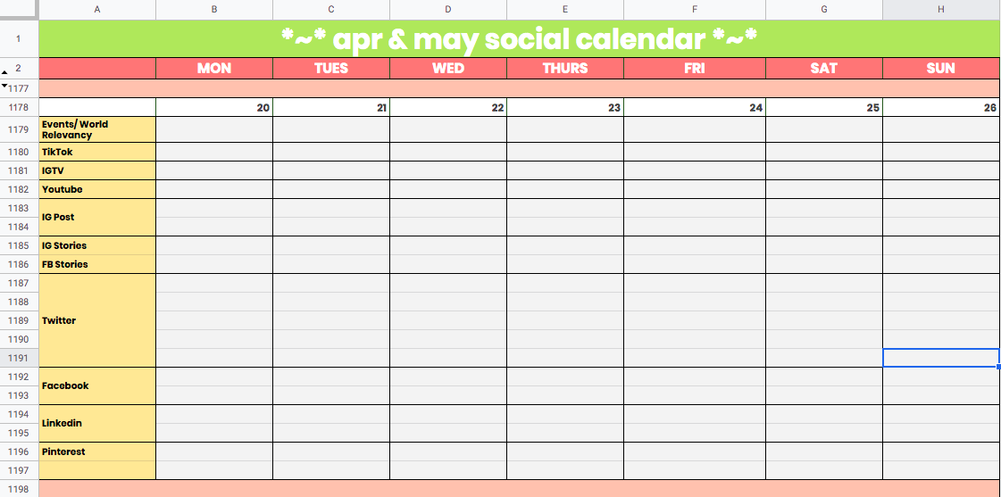 Detail Free Social Media Calendar Template 2019 Excel Nomer 27