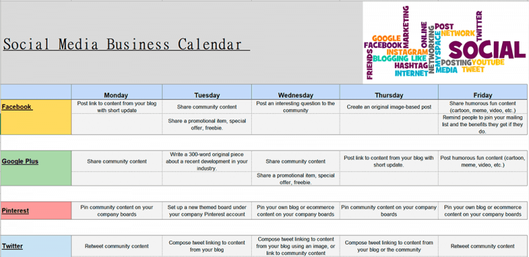 Detail Free Social Media Calendar Template 2019 Excel Nomer 29