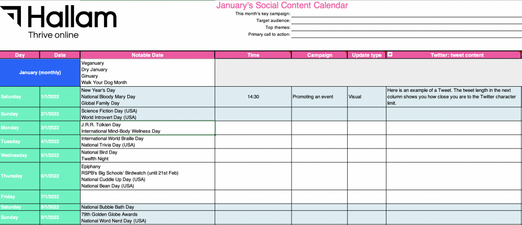 Detail Free Social Media Calendar Template 2019 Excel Nomer 46