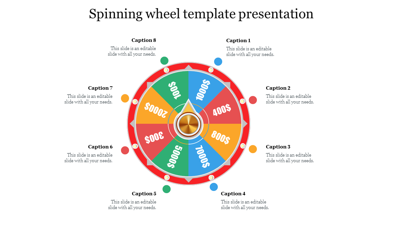 Detail Free Spinning Wheel Powerpoint Template Nomer 11