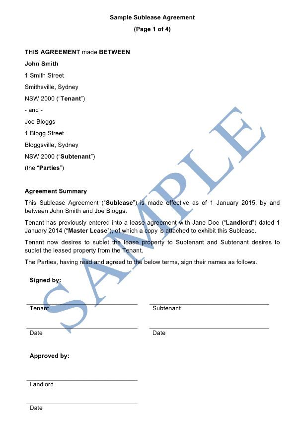 Detail Free Sublease Agreement Template Nomer 43