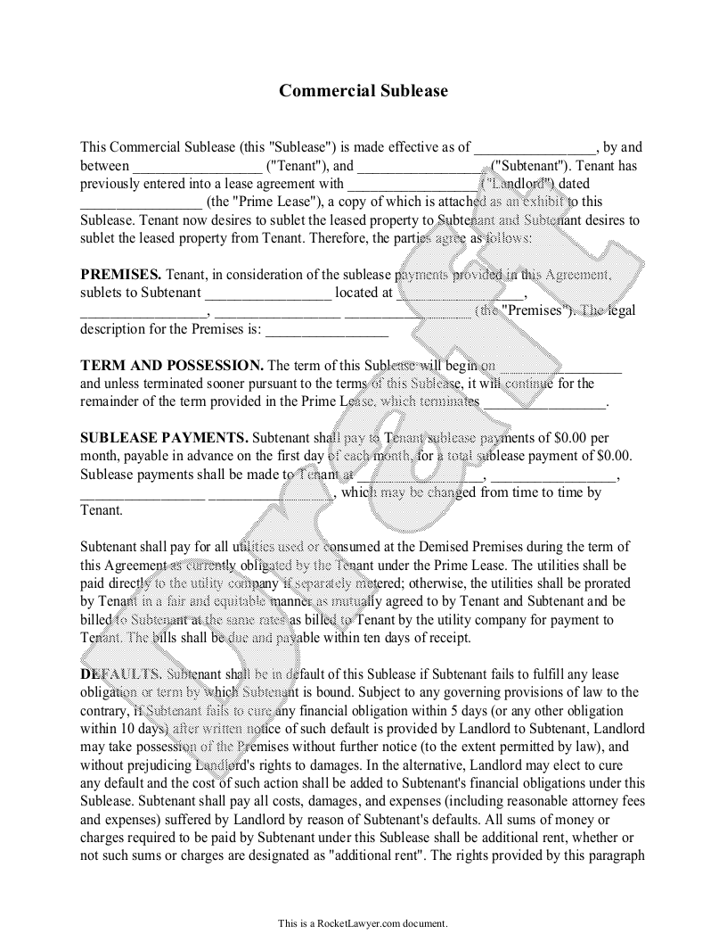 Detail Free Sublease Agreement Template Nomer 47