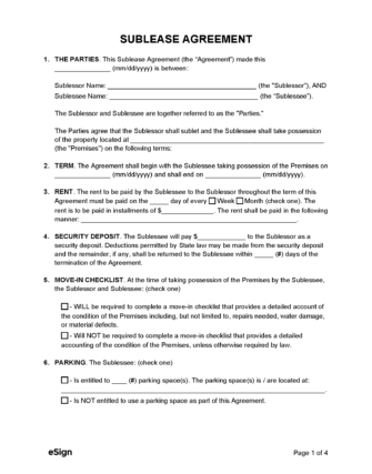 Detail Free Sublease Agreement Template Nomer 50