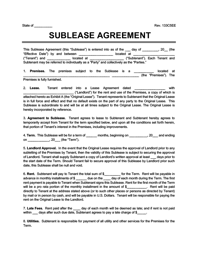 Detail Free Sublease Agreement Template Nomer 9