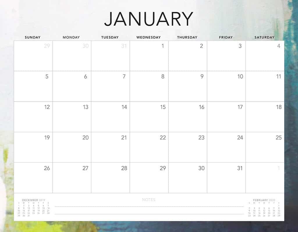 Detail Free Template Calendar 2020 Nomer 19