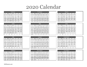Detail Free Template Calendar 2020 Nomer 29