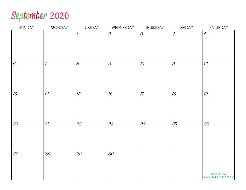 Detail Free Template Calendar 2020 Nomer 39