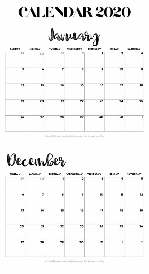 Detail Free Template Calendar 2020 Nomer 47