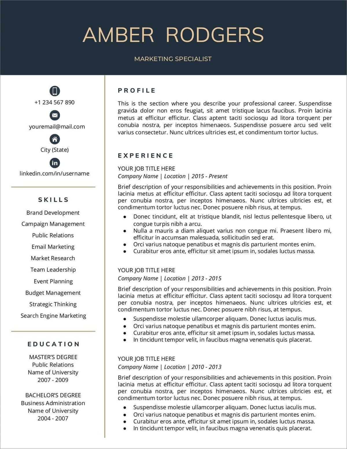 Detail Free Template Cv Doc Nomer 16