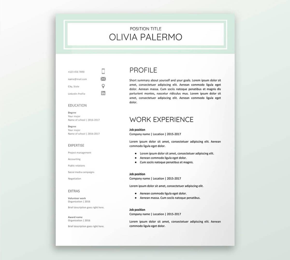 Detail Free Template Cv Doc Nomer 20