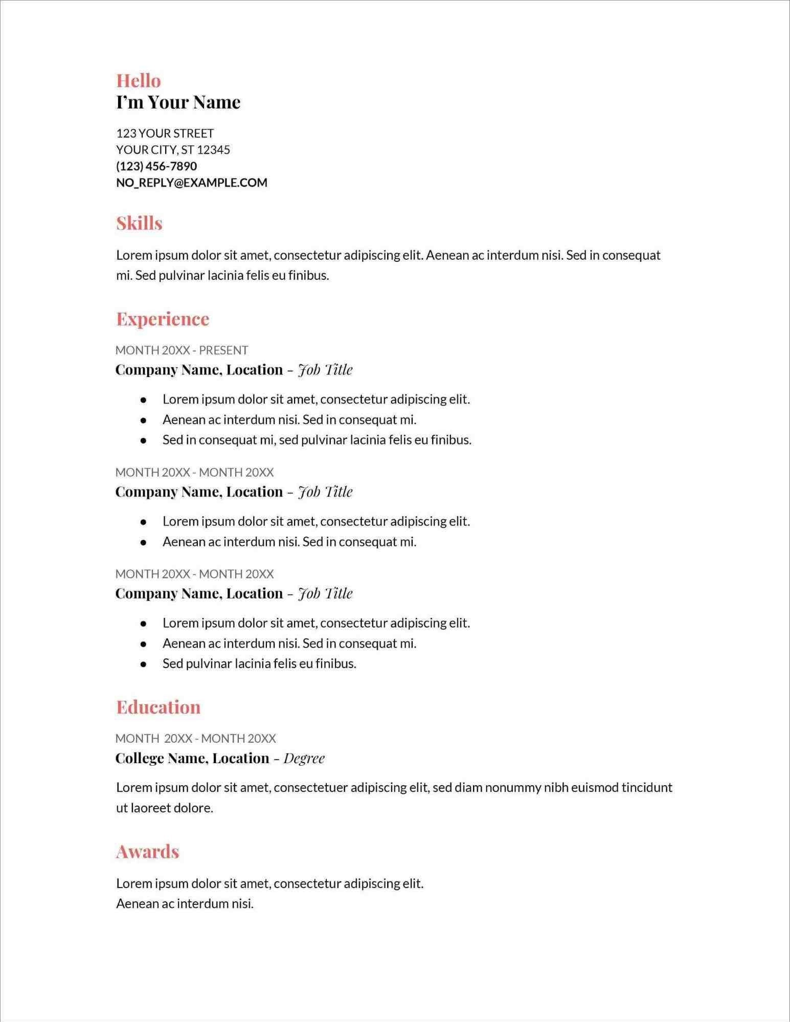 Detail Free Template Cv Doc Nomer 41