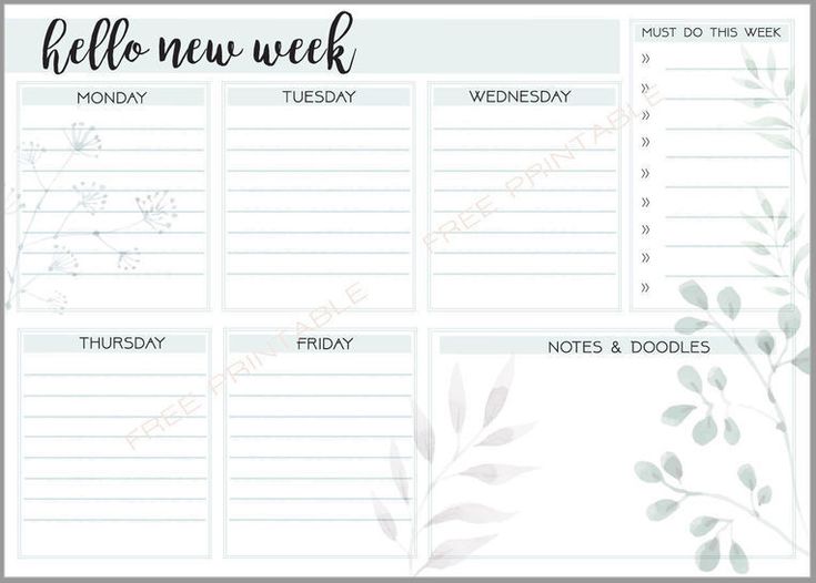 Free Weekly Planner Template - KibrisPDR